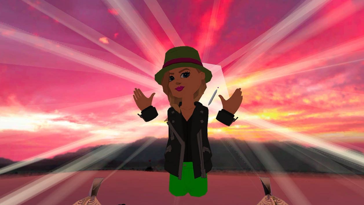 Female Avatar with light rays behind her in BRCvr.